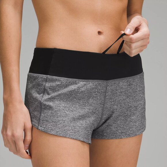 NWOT Lululemon Speed Up Black Heathered Grey Mid-Rise Lined Short 4” | Size 4 - Picture 5 of 10